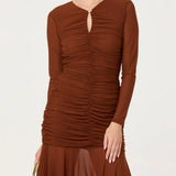 ASTR the Label Yasmine Ruched Long Sleeve Dress