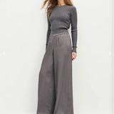 The Effortless Wide Leg Pant in Grey Shadow