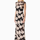 Elliatt Margaux Fit & Flare Gown in Black & Gold Floral