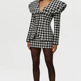 Naked Wardrobe Suiting Houndstooth Mini Skirt