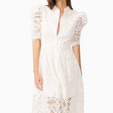 Carli Midi Shirt Dress in Ivory