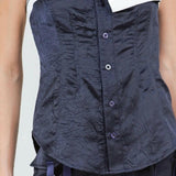 Satin Crinkle Tank Top