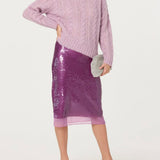 ASTR The Label Shirin Sequin Pencil Skirt