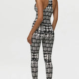 Naked Wardrobe Naked Print Racerback Closed Toe Jumpsuit