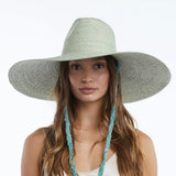 Wyeth Brie Wide Brim Wheat Straw Hat in Sage