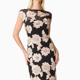 Elliatt Margaux Fit & Flare Gown in Black & Gold Floral