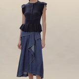 Rhea Knit Sweater in Navy