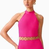 Elliatt Naomi Halter Gown in Raspberry Pink