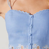 Kiya Linen Embroidered Top