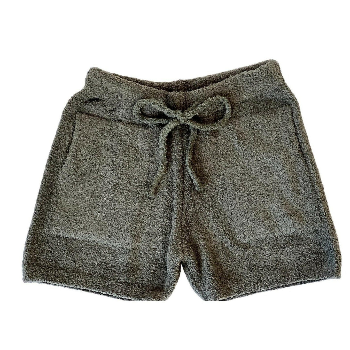 Solid Color Luxury Lounge Shorts in Olive