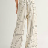 Geometric Wide Leg Pants