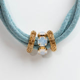 Lusso Aqua Silk Choker Necklace