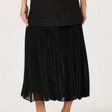 ASTR The Label Deaile Contrast Layered Pleated Skirt