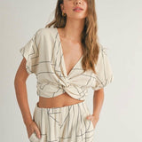 Grid Pattern Knot Front Top