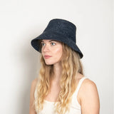 Wyeth Tali Raffia Bucket Hat in Midnight Blue