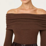 ASTR The Label Kylin Off Shoulder Rhinestone Sweater