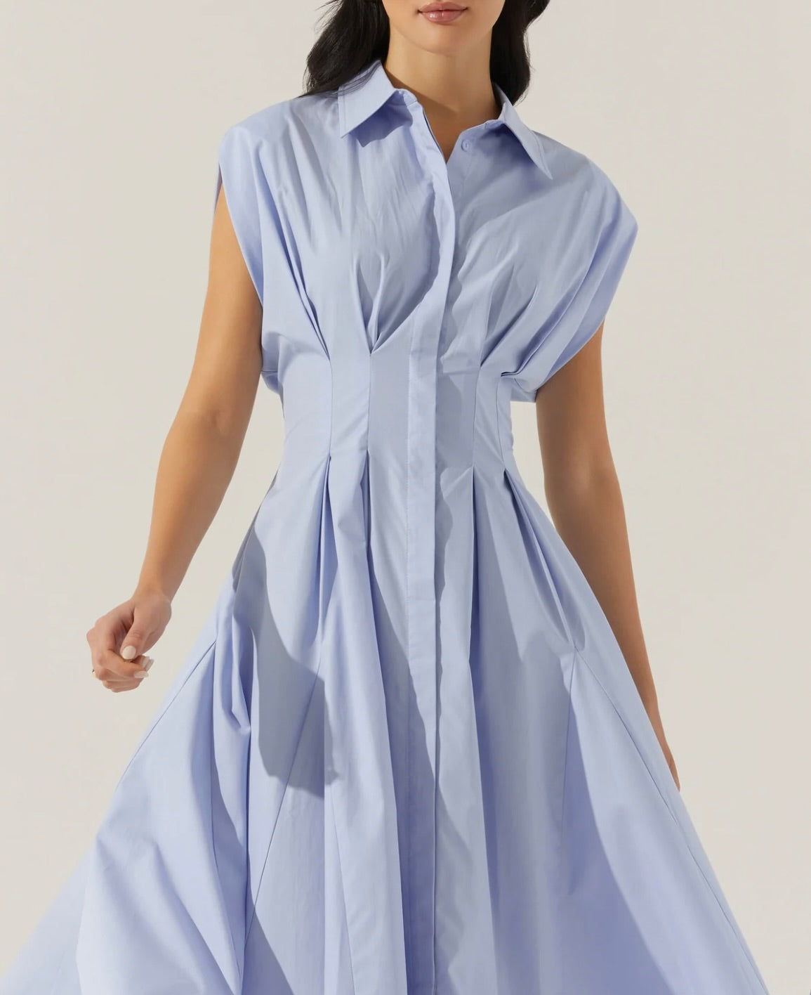 Beckett Tapered Waist Pleated Dress