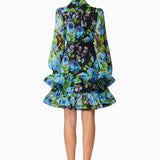 Briony Long Sleeve Mini Dress in Black Floral