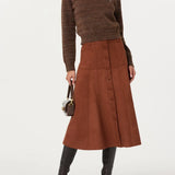 ASTR the Label Zoya Faux Suede Midi Skirt