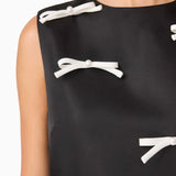 Ursula Rose Bow Shift Dress in Black