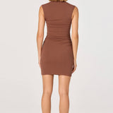 ASTR the Label Zatanna Knit Ruched Square-Neck Mini Dress