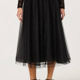 ASTR the Label Lela Polka Dot Layered Midi Skirt