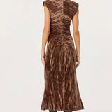 ASTR The Label Daisha Crushed Velvet Midi Dress
