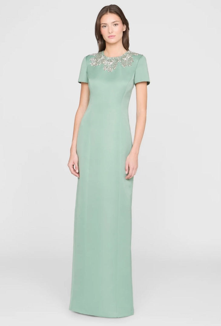 Theia Sorelia Floral Beaded Gown