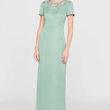 Theia Sorelia Floral Beaded Gown