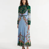 SALONI Jacqui B Dress in Saffier Trellis