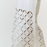 Cut Out Detail Square Neck Sweater Midi Dress in Off-White