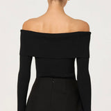 ASTR The Label Lidia Ribbed Off Shoulder Sweater