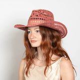 Wyeth Rocky Raffia Straw Hat in Rose