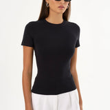 Moa Jersey Crew Neck Tee - Black