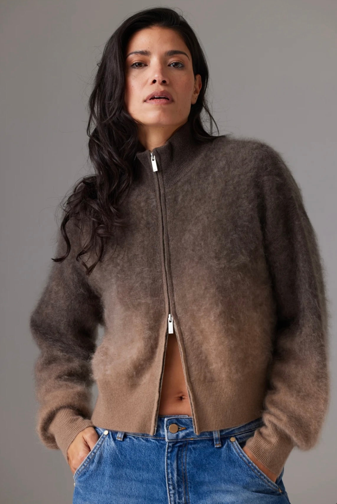 Colorush Brushed Dip Toto Jacket in Cappuccino Dip