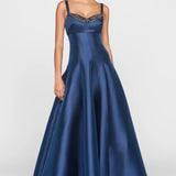 Theia Alba Peek A Boo A Line Gown