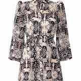 Jolie Long Sleeve Mini Dress in Black