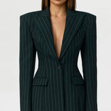 Naked Wardrobe Suiting Sculpt Pinstripe Blazer