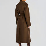 SEROYA Mavis Wool Coat in Slate Brown