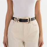 LAMARQUE Cairo Leather Belt in Black