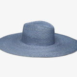 Wyeth Brie Wide Brim Wheat Straw Hat in Blue