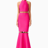 Elliatt Naomi Halter Gown in Raspberry Pink