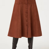ASTR the Label Zoya Faux Suede Midi Skirt