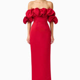 Elliatt Lucetta Off Shoulder Gown in Red