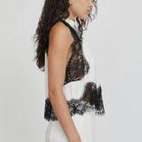 THIRD FORM Visions Lace Top in Ivory & Black