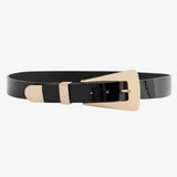 LAMARQUE Cairo Leather Belt in Black