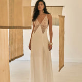 THIRD FORM Inhale Panel Slip Dressi in Opal