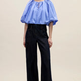 Yara Poplin Bubble Top in Bluebell