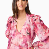 Evalina Long Sleeve Maxi Dress in Pink