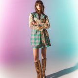 Simona Bonacci Green Plaid Mini Skirt